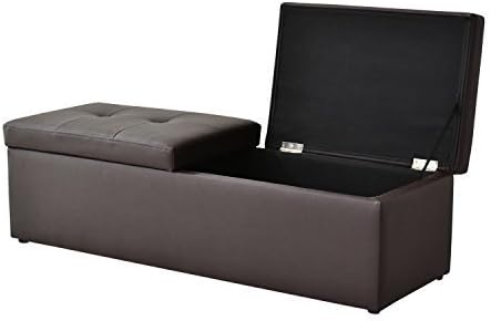 DORIS ドリス 収納スツール ベンチソファ 幅119 木製 レザー ブラウン